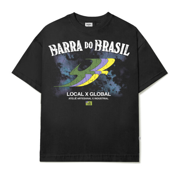 CAMISA-B-GARÇA-SOUVENIR-PRETA-FRENTE CAMISETA BARRA CREW BARRA SOUVENIR PRETA