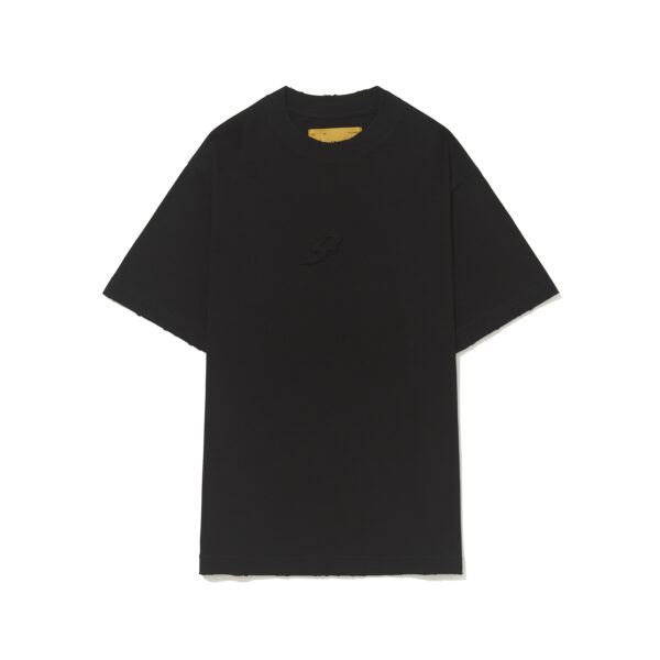 CAMISA B REFLEXO PRETA FRENTE CAMISETA BARRA CREW B GARÇA ALTO RELEVO PRETA
