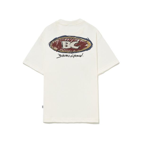 GOODS-OFF-COSTAS CAMISETA BARRA CREW GOODS LOGO HANDMADE OFF WHITE