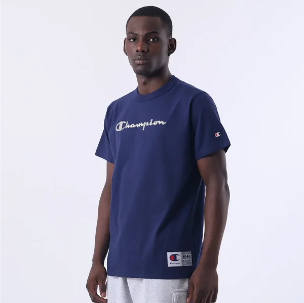 GT220B Y08069RTC-2-006 CAMISETA CHAMPION HERITAGE SCRIPT RUST AZUL