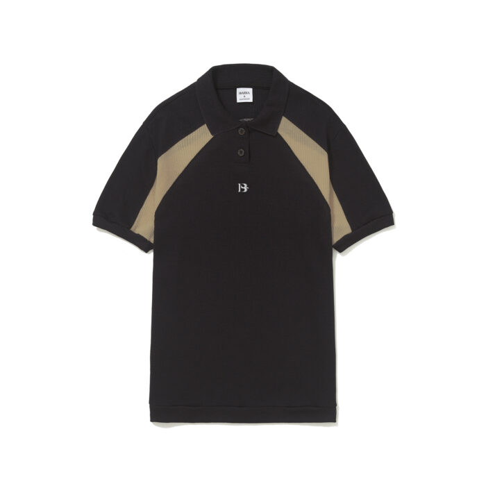 CAMISETA POLO BARRA CREW B LOGO PRETA