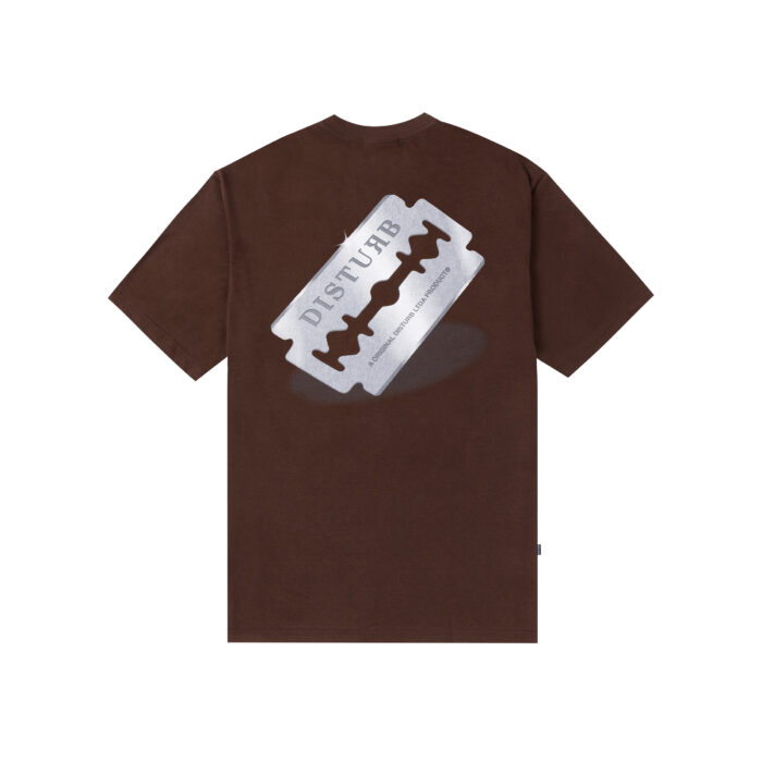CAMISETA DISTURB RAZORBLADE MARROM