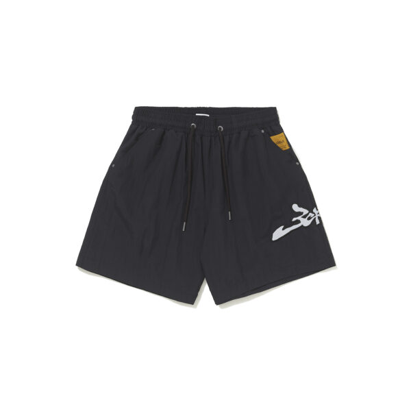 SHORT ASSINATURA PRETO FRENTE SHORT BARRA CREW ASSINATURA LOGO PRETO