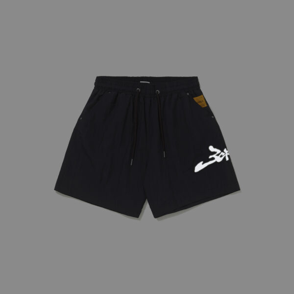 SHORT-SIGNATURE-PRETO-FRENTE SHORT BARRA CREW ASSINATURA LOGO PRETO