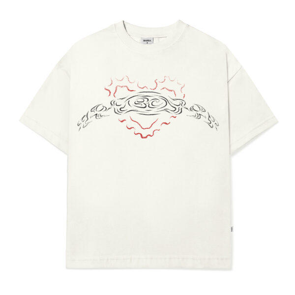 CAMISETA BARRA CREW ICONOGRAFIA OFF WHITE