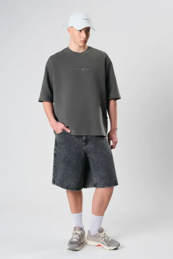 14.02.01.573.002-4 CAMISETA OVERSIZED THE SAINT (UNIQUE) SOLID CINZA