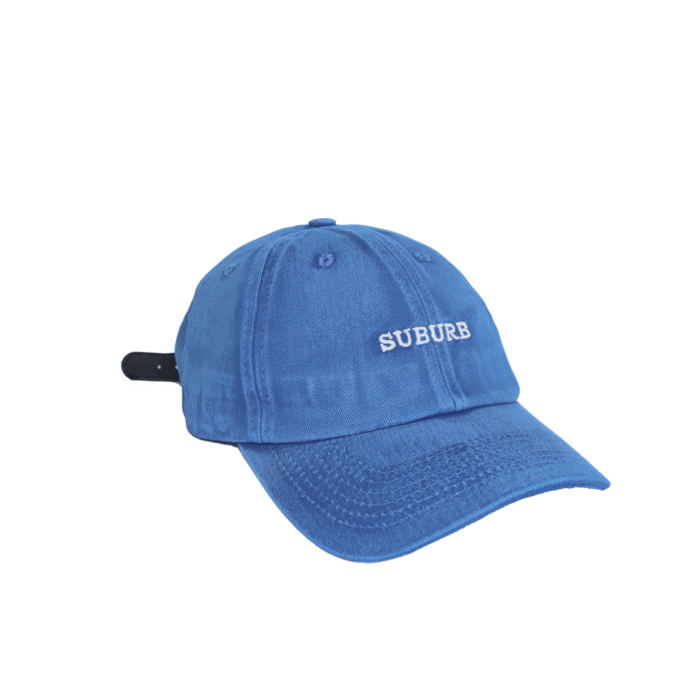BONE SUBURB LOGO 6-PANEL AZUL ESTONADO