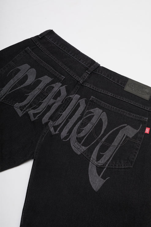 CALÇA BAGGY JEANS PANTS - WASHED BLACK