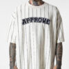 CAMISETA HUGE APPROVE ONLY LISTRADA OFF WHITE