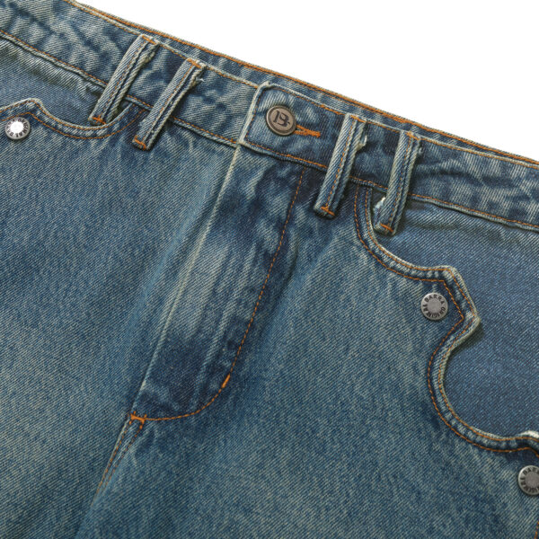 CALÇA BARRA CREW JEANS RETA AZUL