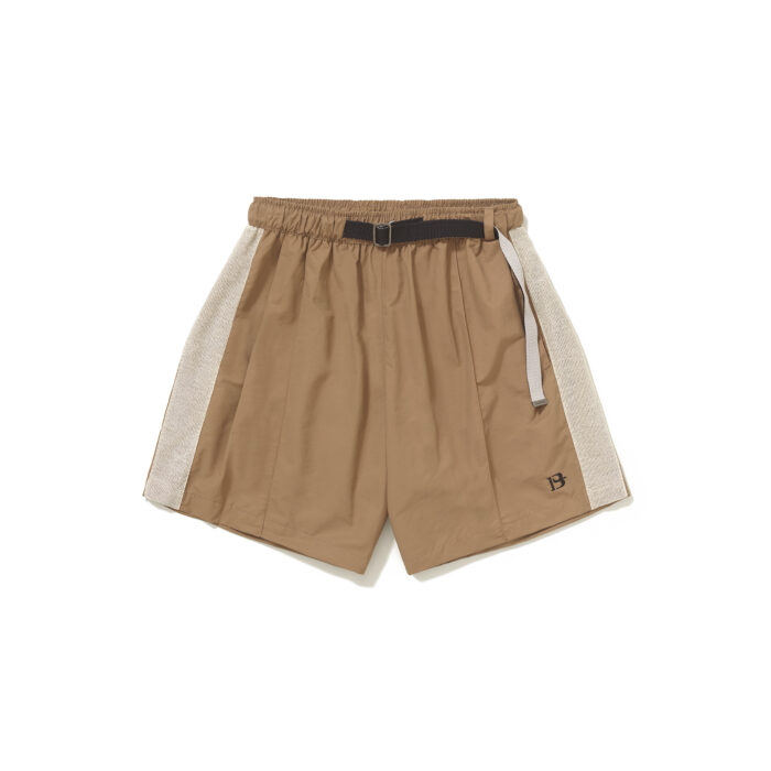 SHORT BARRA CREW B LOGO TEXTURA BEGE