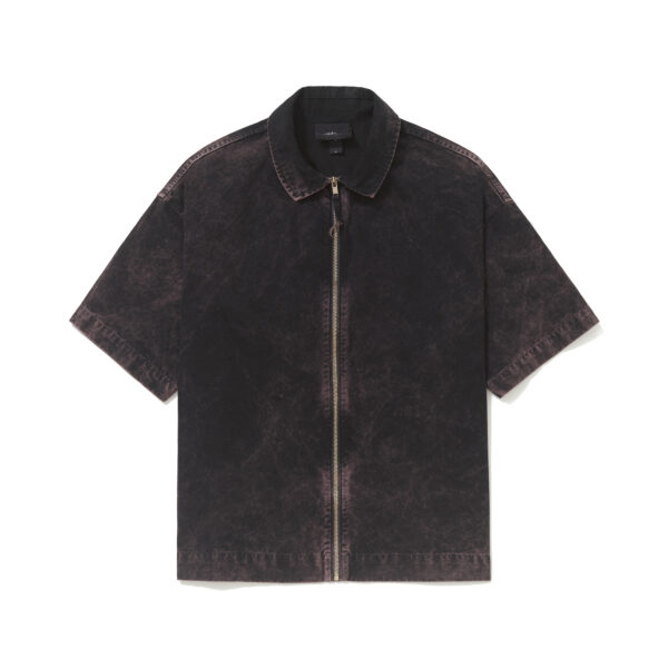 CAMISETA ELO EM COMUM DE ZIPER "GRUNGE" ESTONADA CINZA