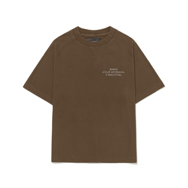CAMISETA BARRA CREW ASSINATURA ATELIE ESTONADA MARROM