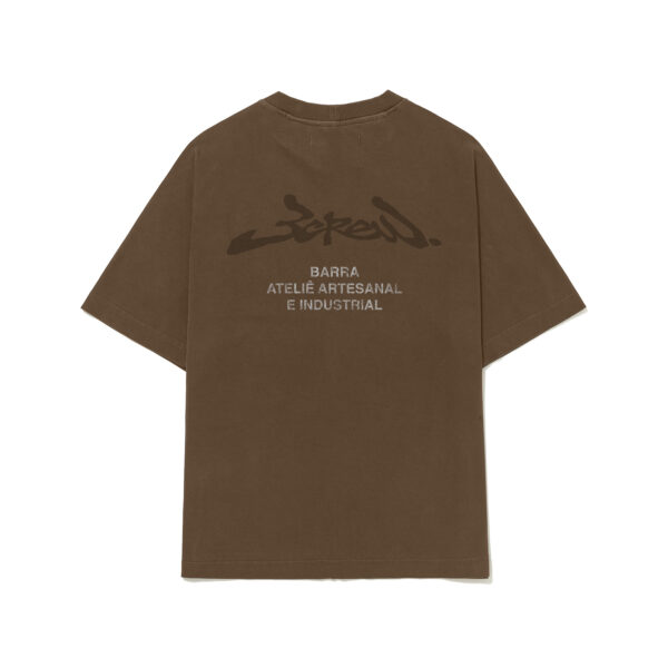 CAMISETA BARRA CREW ASSINATURA ATELIE ESTONADA MARROM