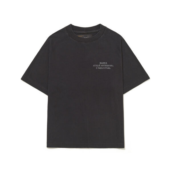 CAMISETA BARRA CREW ASSINATURA ATELIE ESTONADA PRETA