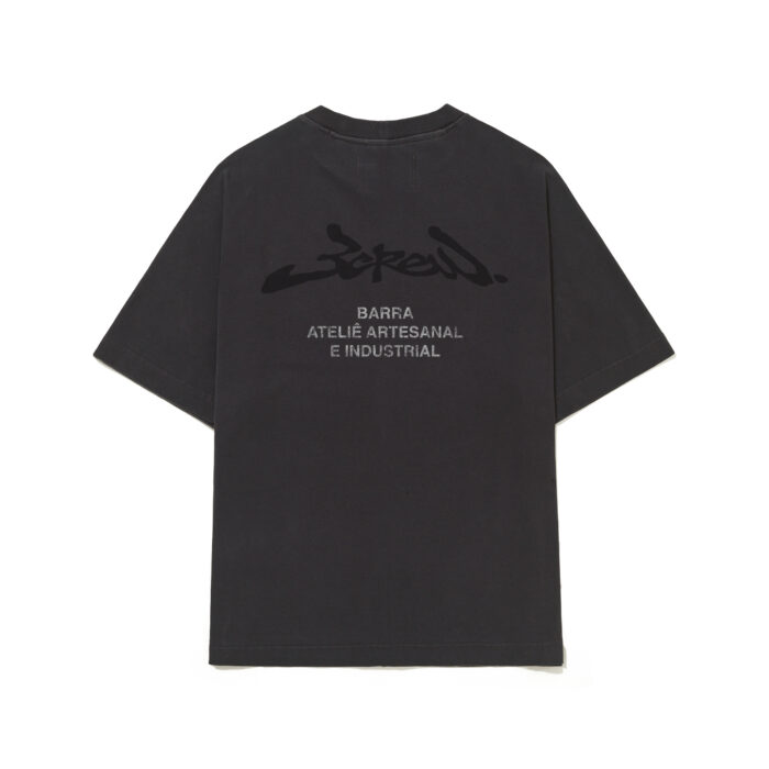 CAMISETA BARRA CREW ASSINATURA ATELIE ESTONADA PRETA