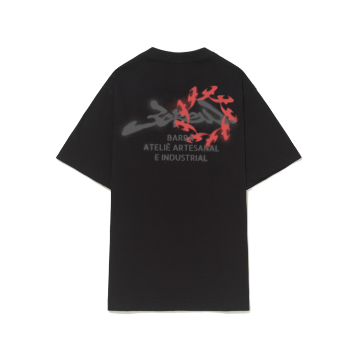 CAMISETA BARRA CREW BARRA ATELIE ESTENCIL PRETA