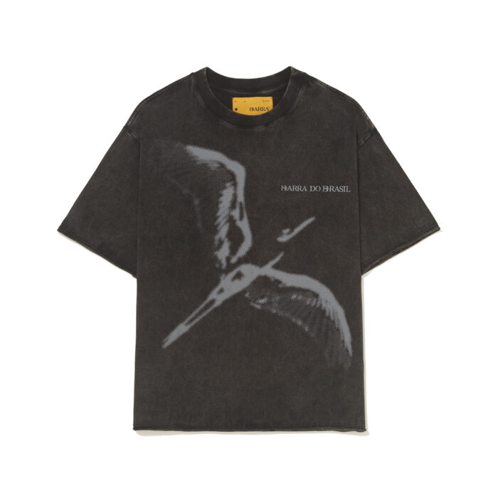 CAMISETA BARRA CREW DESCONSTRUIDA CINZA