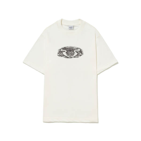 CAMISETA BARRA CREW AMBIENTE MANGUE OFF WHITE