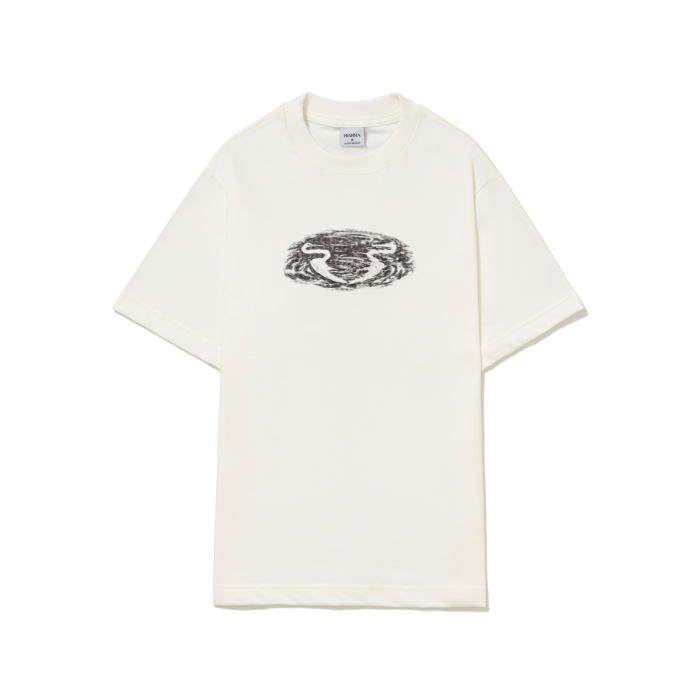 CAMISETA BARRA CREW AMBIENTE MANGUE OFF WHITE