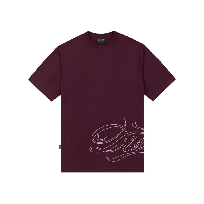 CAMISETA DISTURB SCRIPT VINHO