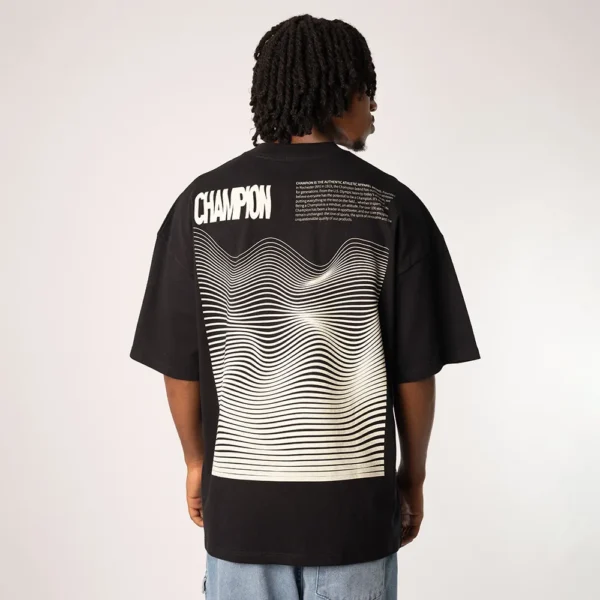 CAMISERA CHAMPION OVERSIZED LINES PRETA