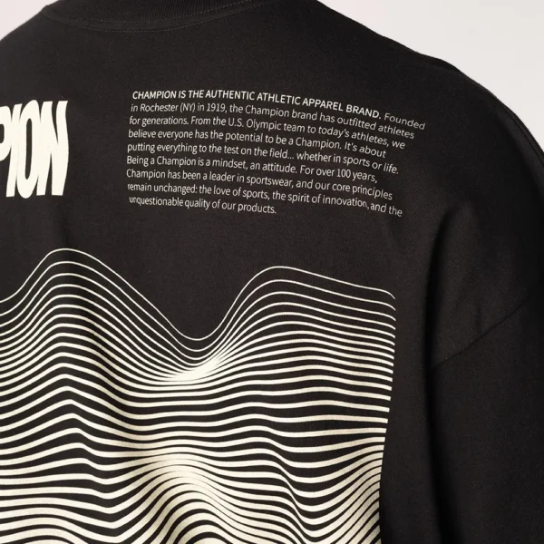 CAMISERA CHAMPION OVERSIZED LINES PRETA