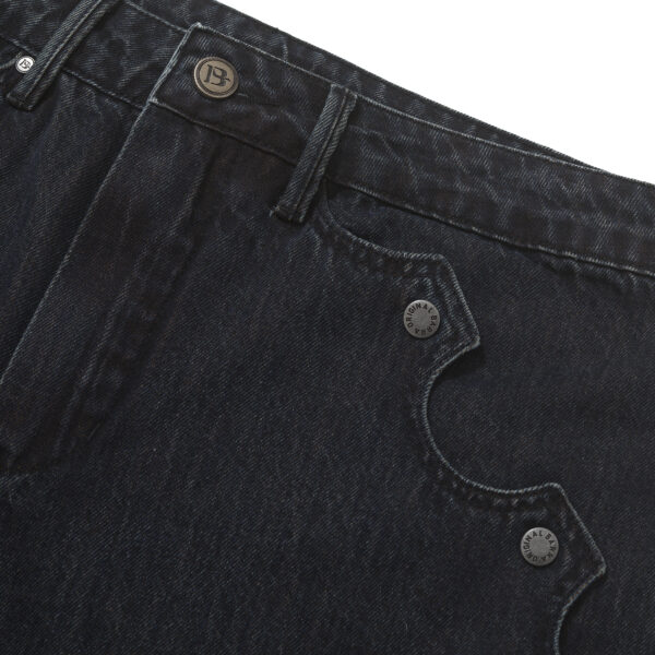 BERMUDA BARRA CREW JEANS RAIZES PRETA