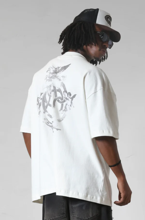 CAMISETA OVERSIZED APPROVE DIVINITY ANGELS OFF WHITE