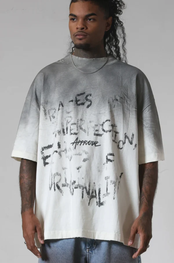 CAMISETA OVERSIZED APPROVE GARDEN WRITING OFF WHITE