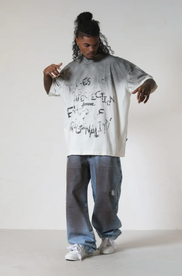 CAMISETA OVERSIZED APPROVE GARDEN WRITING OFF WHITE