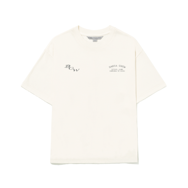CAMISETA BARRA CREW BANDEIRAS OFF WHITE