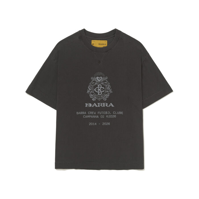 CAMISETA BARRA CREW BRASAO CINZA ESTONADA