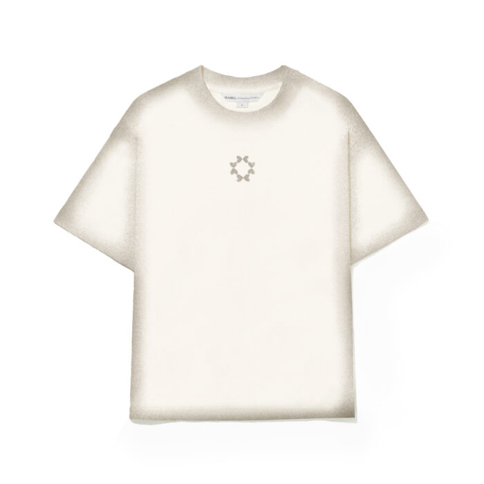 CAMISETA BARRA CREW JATEADA OCTA OFF WHITE