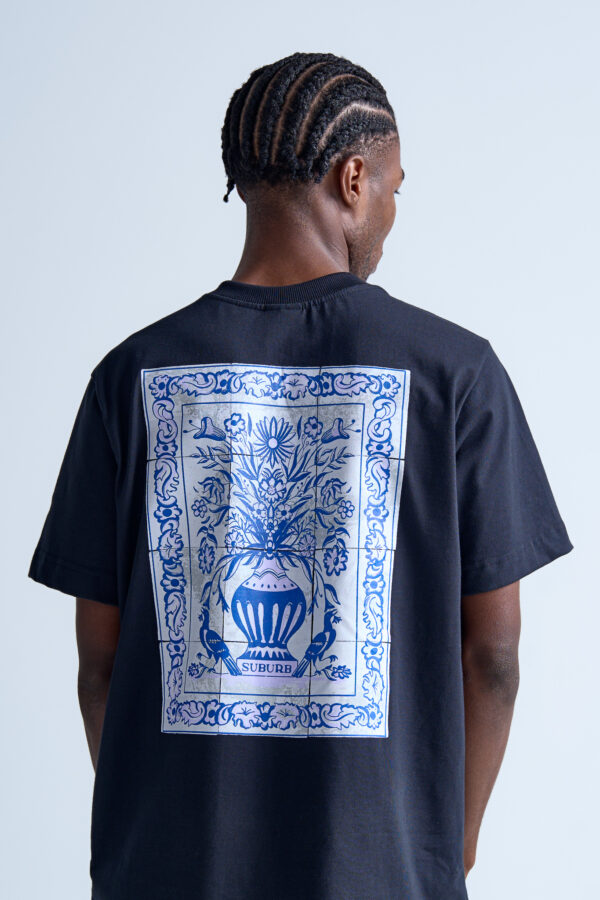 CAMISETA SUBURB COMPANY HAND PAINTED PRETA