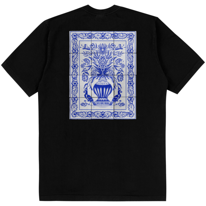 CAMISETA SUBURB COMPANY HAND PAINTED PRETA