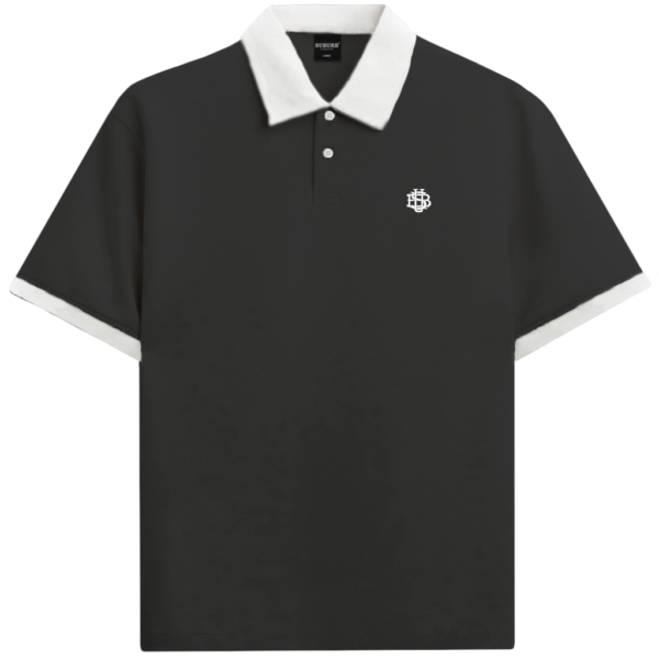 SUB S2 26 - 03015504 PRETO FRENTE CAMISETA SUBURB COMPANY POLO MONOGRAM PRETA