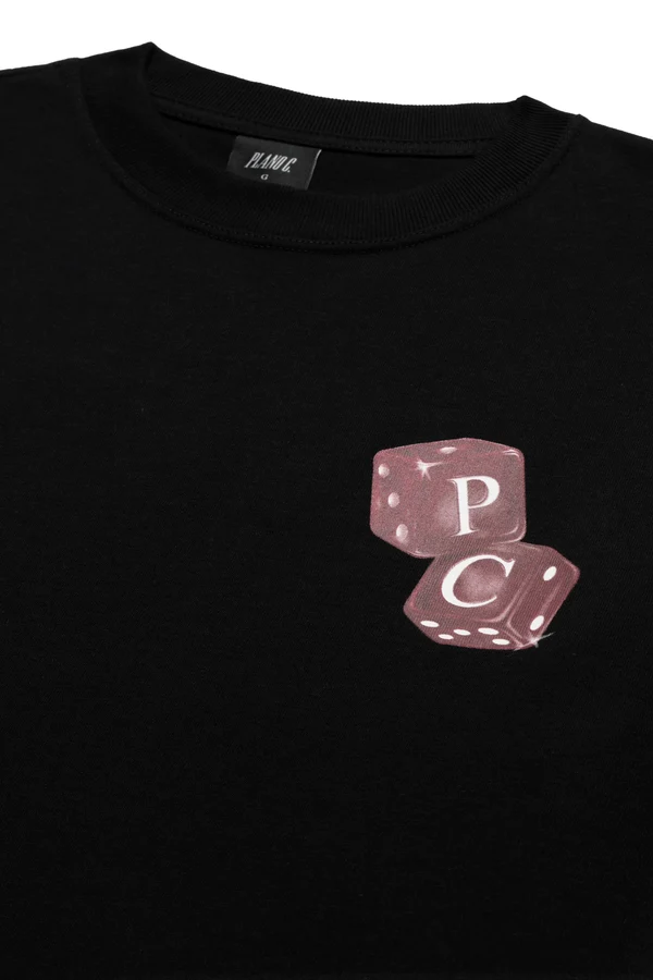 CAMISETA MANGA LONGA PLANO C DICE ROLLERS PRETO