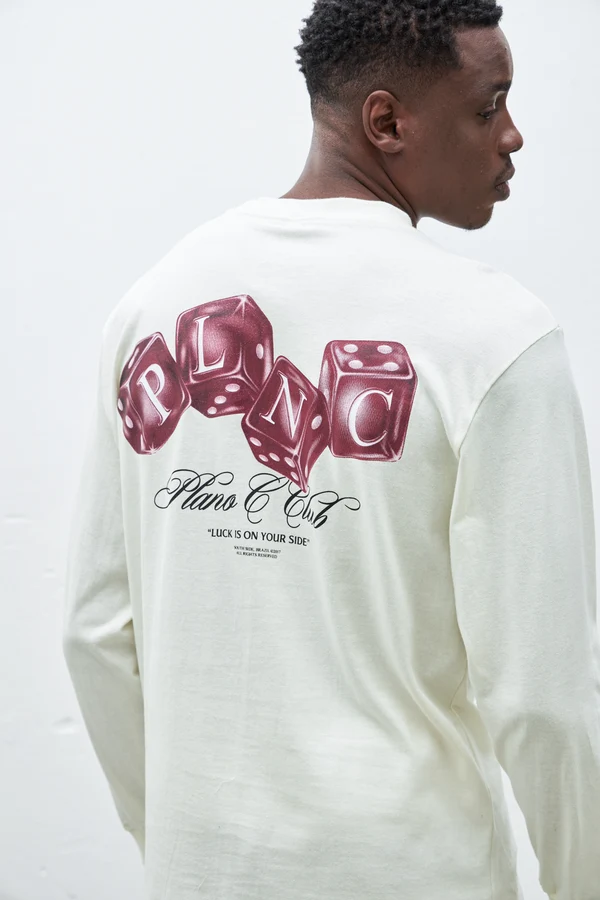 CAMISETA MANGA LONGA PLANO C DICE ROLLERS OFF WHITE
