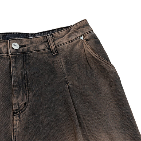 DETALHE_FRENTE_CALCA_JEANS_PRETA CALÇA ELO EM COMUM JEANS BAGGY FADE CINZA