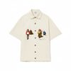 CAMISETA DE BOTÃO BARRA MASCARADOS BEGE