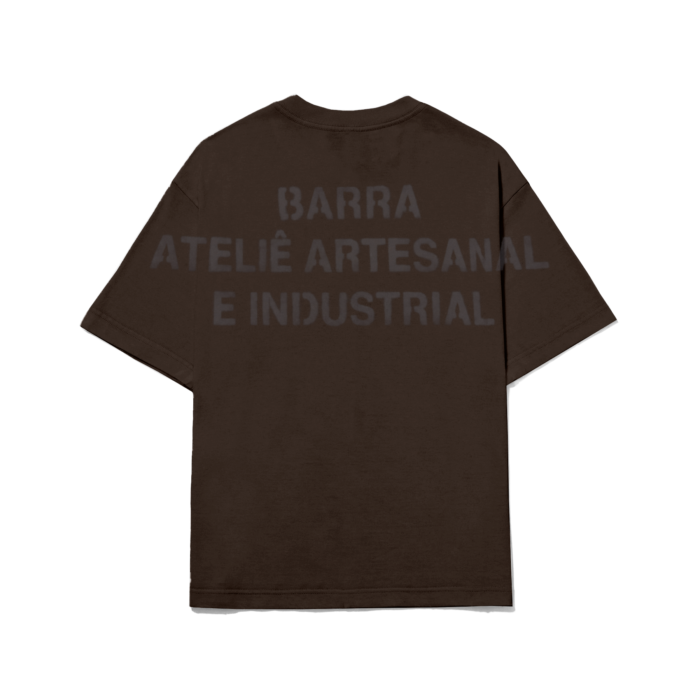 CAMISETA ATÊLIE ARTESANAL E INDUSTRIAL MARROM VERSO (1) CAMISETA BARRA TELIE ARTESANAL E INDUSTRIAL MARROM