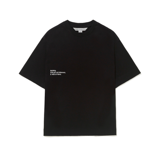 CAMISETA CONSTELAÇÃO ATELIE PRETA FRENTE (1) CAMISETA BARRA CONSTELACAO ATELIE PRETA
