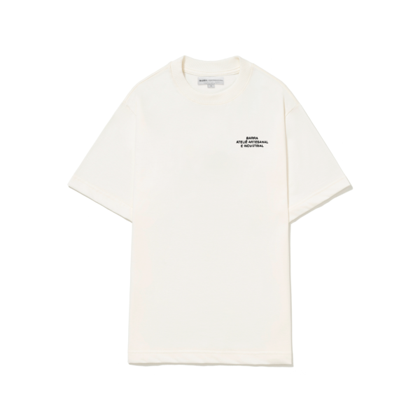 CAMISETA OCTOGONOS FLORIDOS FRENTE (1) CAMISETA BARRA OCTOGONOS FLORIDOS OFF WHITE