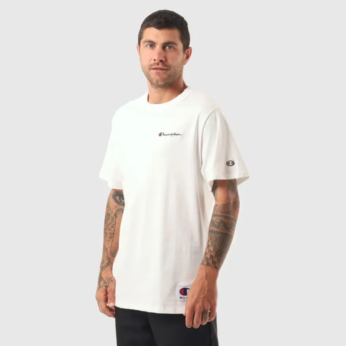 GT220B-Y06819-1-089 CAMISETA CHAMPION LIFE MINI SCRIPT BRANCA