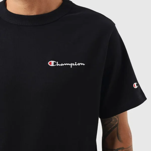 GT220B-Y06819-3-009 CAMISETA CHAMPION LIFE MINI SCRIPT PRETO
